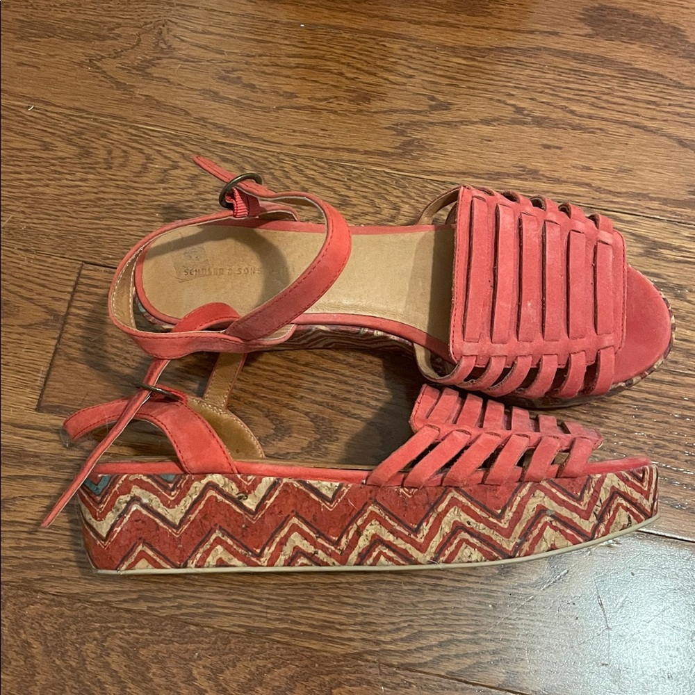 Red Strappy Platform Sandals